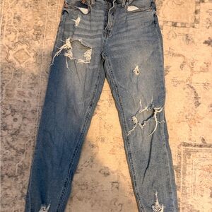 Aeropostale High Rise Distressed Blue Jeans